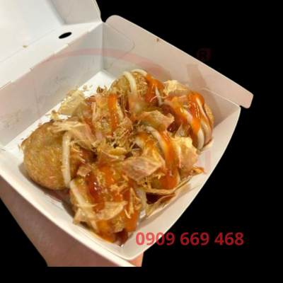 Hộp Giấy Đựng Đồ Ăn Vặt, Takoyaki, Gà Viên, Cá Viên – Hộp Take Away